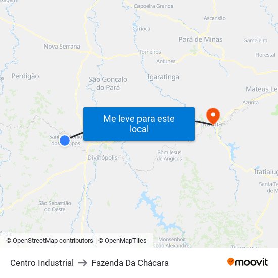 Centro Industrial to Fazenda Da Chácara map