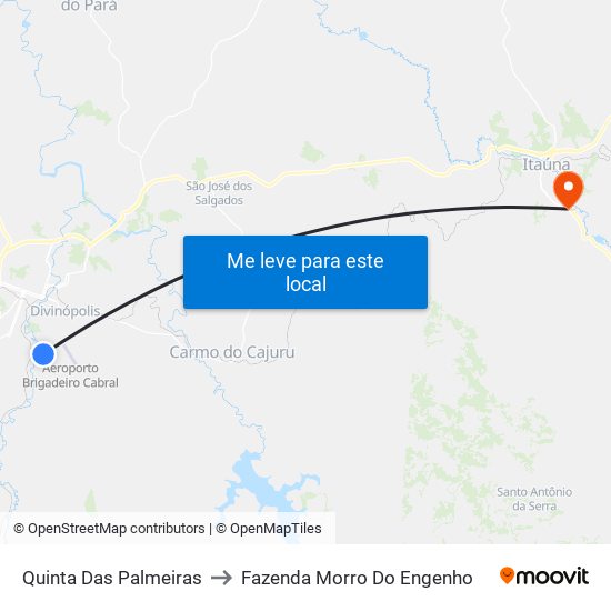 Quinta Das Palmeiras to Fazenda Morro Do Engenho map