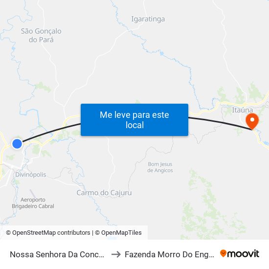 Nossa Senhora Da Conceição to Fazenda Morro Do Engenho map