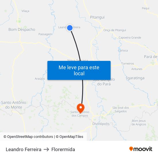 Leandro Ferreira to Florermida map