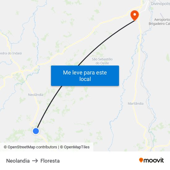 Neolandia to Floresta map