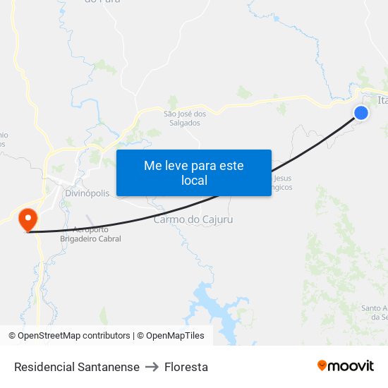 Residencial Santanense to Floresta map