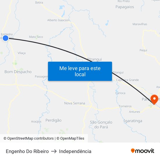 Engenho Do Ribeiro to Independência map