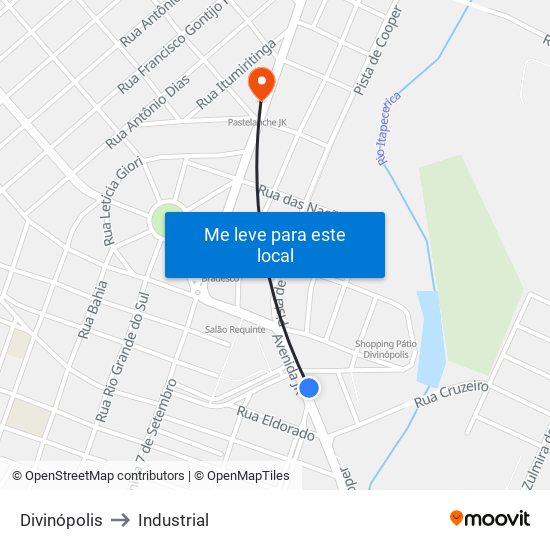 Divinópolis to Industrial map