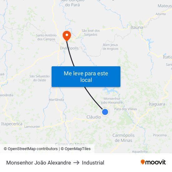 Monsenhor João Alexandre to Industrial map