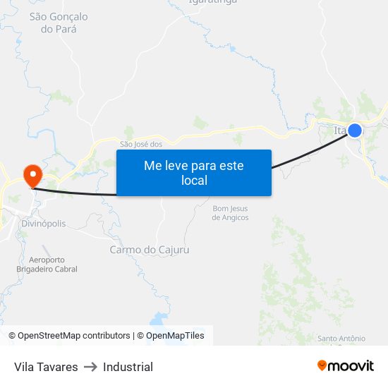 Vila Tavares to Industrial map