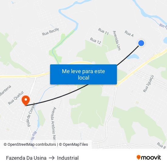 Fazenda Da Usina to Industrial map