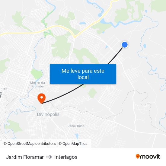 Jardim Floramar to Interlagos map