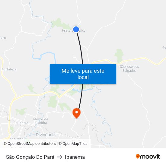 São Gonçalo Do Pará to Ipanema map