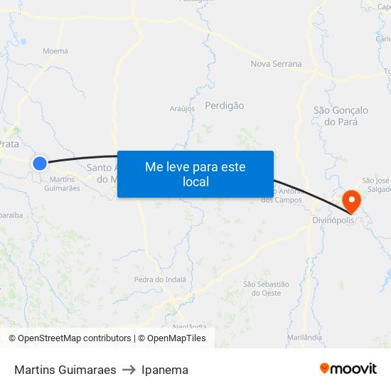 Martins Guimaraes to Ipanema map