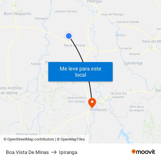 Boa Vista De Minas to Ipiranga map