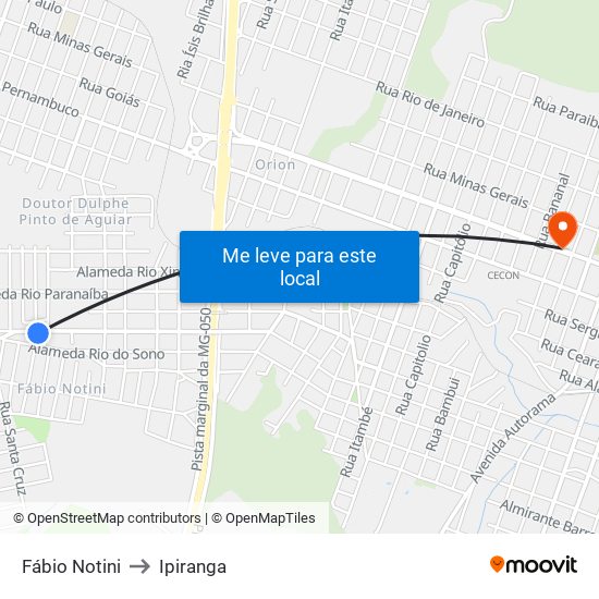 Fábio Notini to Ipiranga map