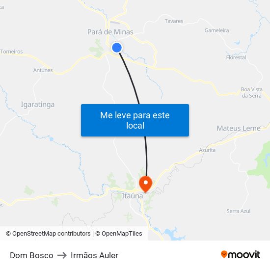 Dom Bosco to Irmãos Auler map
