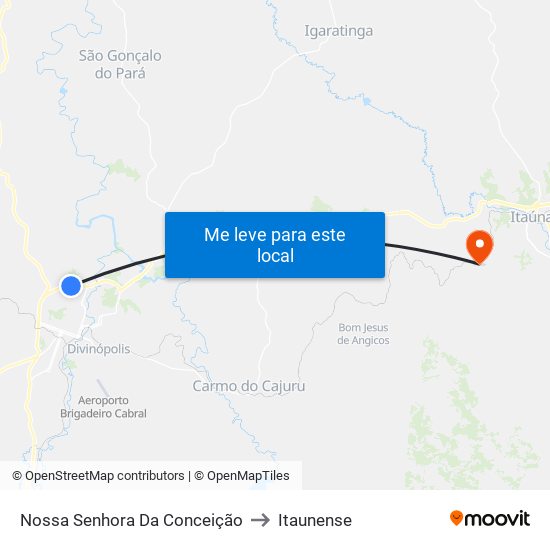 Nossa Senhora Da Conceição to Itaunense map