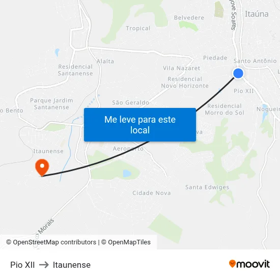 Pio XII to Itaunense map