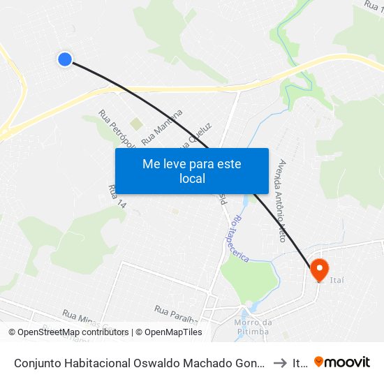 Conjunto Habitacional Oswaldo Machado Gontijo to Itaí map