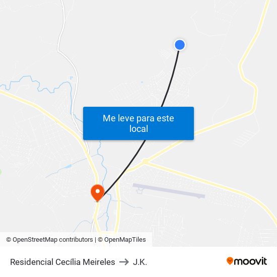 Residencial Cecília Meireles to J.K. map