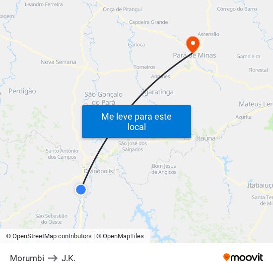 Morumbi to J.K. map