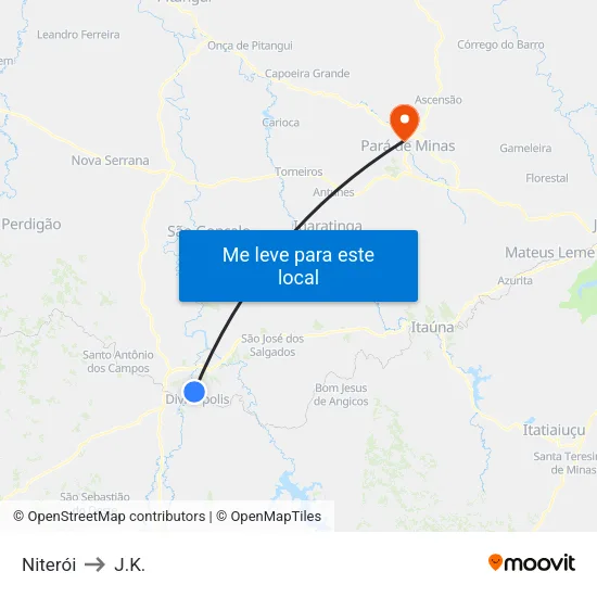 Niterói to J.K. map