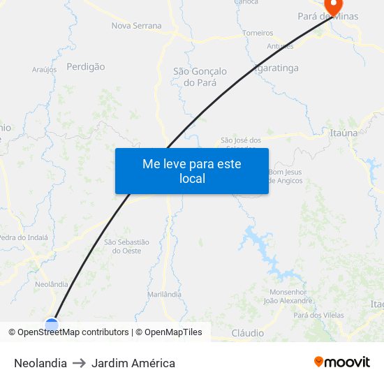 Neolandia to Jardim América map