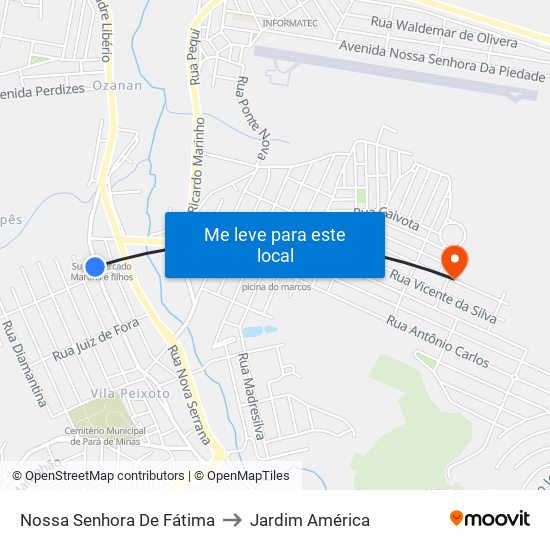 Nossa Senhora De Fátima to Jardim América map