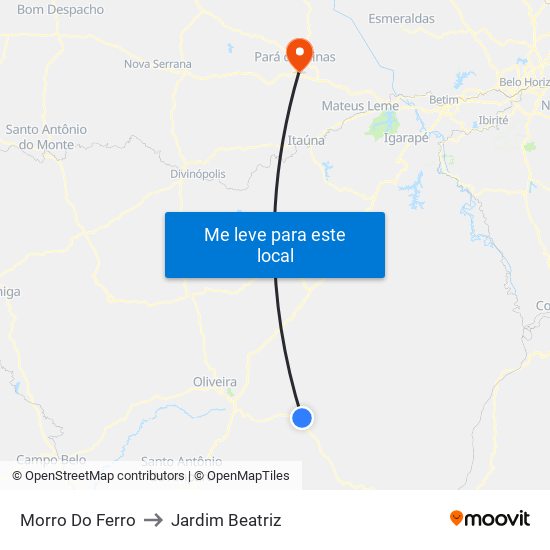 Morro Do Ferro to Jardim Beatriz map