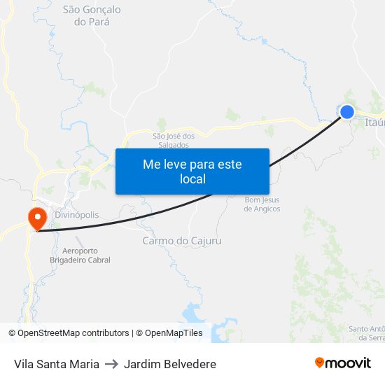 Vila Santa Maria to Jardim Belvedere map