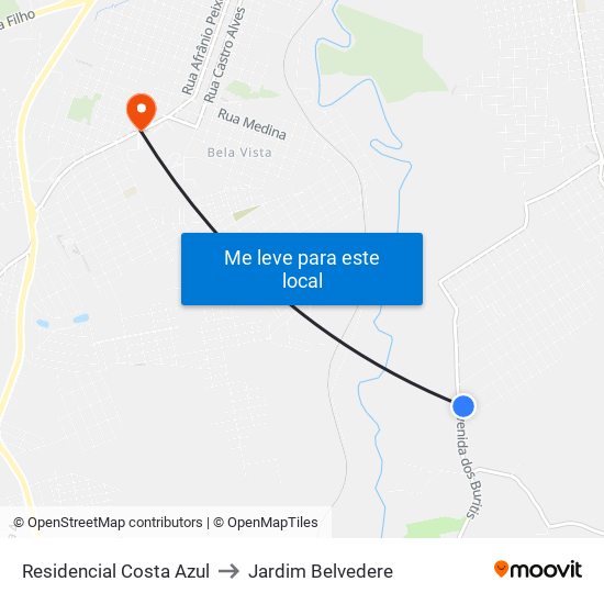 Residencial Costa Azul to Jardim Belvedere map