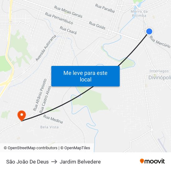São João De Deus to Jardim Belvedere map