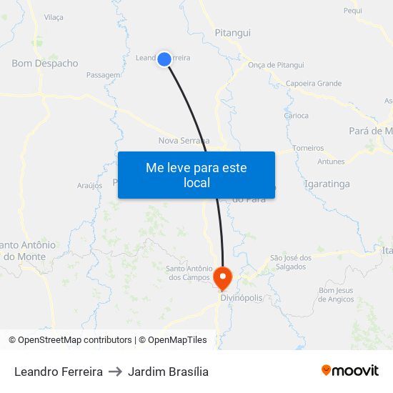 Leandro Ferreira to Jardim Brasília map