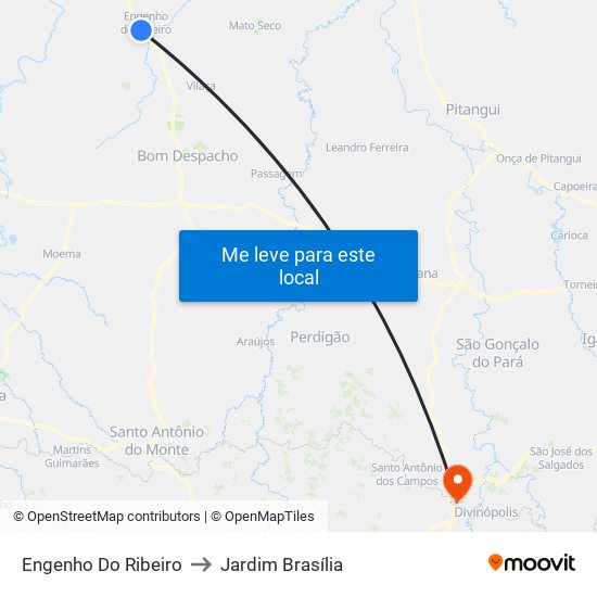 Engenho Do Ribeiro to Jardim Brasília map