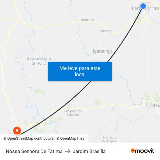 Nossa Senhora De Fátima to Jardim Brasília map