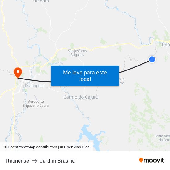 Itaunense to Jardim Brasília map