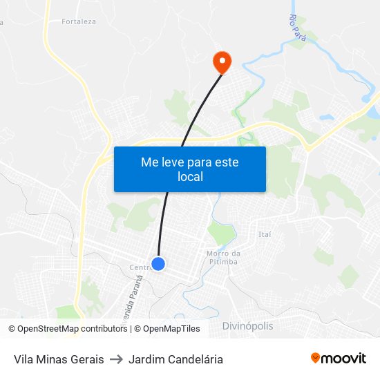 Vila Minas Gerais to Jardim Candelária map