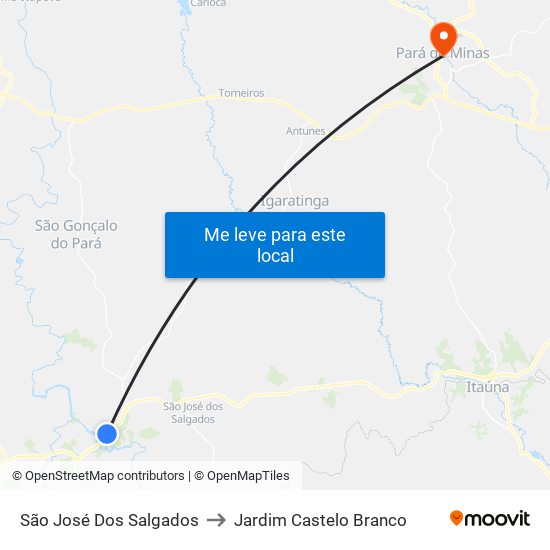 São José Dos Salgados to Jardim Castelo Branco map