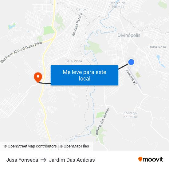 Jusa Fonseca to Jardim Das Acácias map