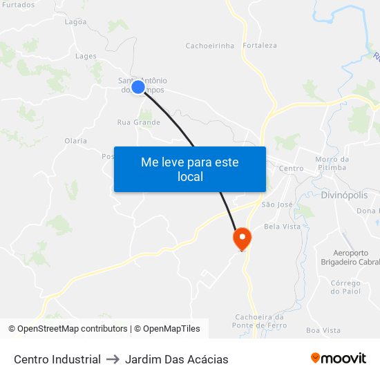 Centro Industrial to Jardim Das Acácias map