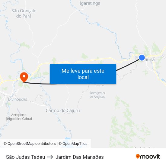 São Judas Tadeu to Jardim Das Mansões map