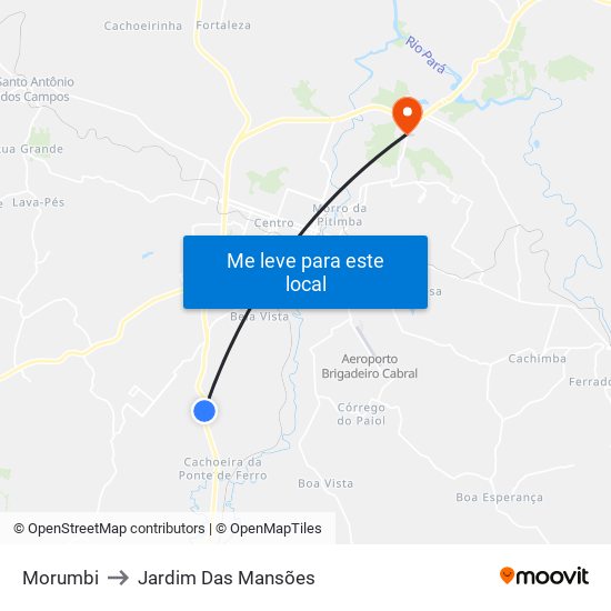 Morumbi to Jardim Das Mansões map