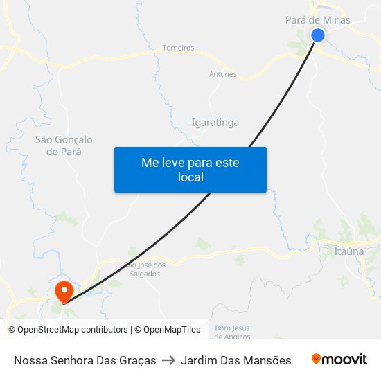 Nossa Senhora Das Graças to Jardim Das Mansões map