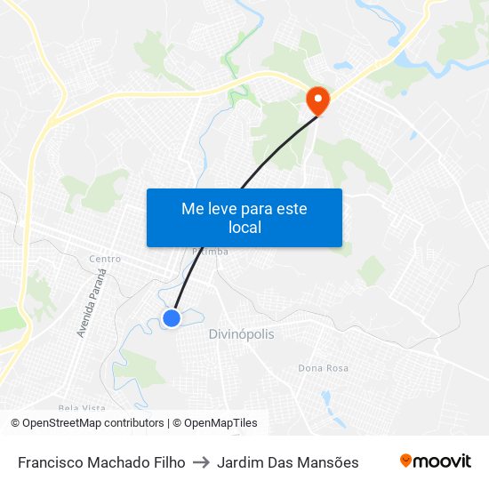 Francisco Machado Filho to Jardim Das Mansões map
