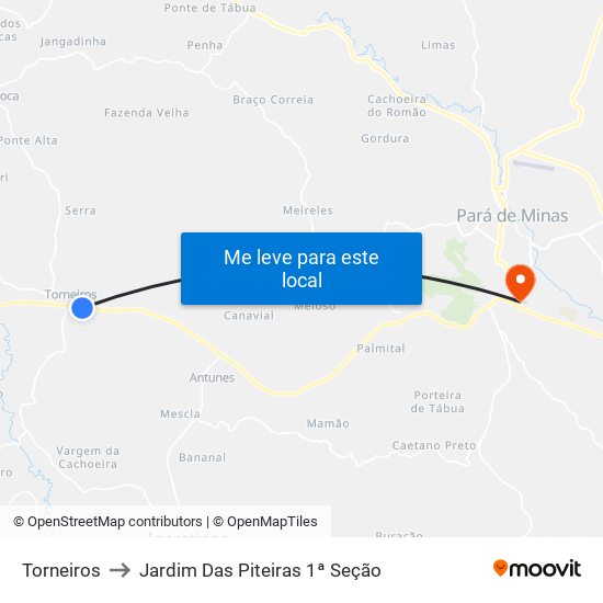 Torneiros to Jardim Das Piteiras 1ª Seção map