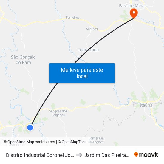 Distrito Industrial Coronel Jovelino Rabelo to Jardim Das Piteiras 1ª Seção map