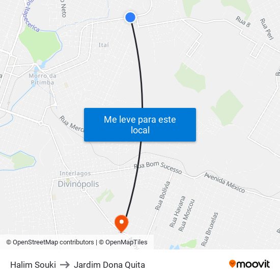 Halim Souki to Jardim Dona Quita map