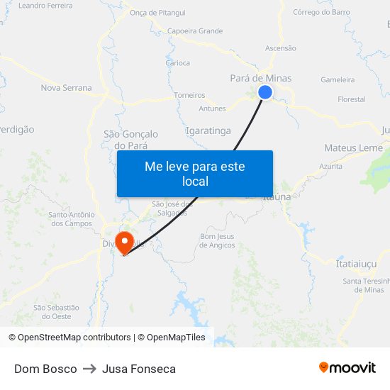 Dom Bosco to Jusa Fonseca map