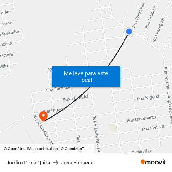 Jardim Dona Quita to Jusa Fonseca map