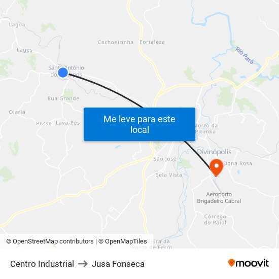 Centro Industrial to Jusa Fonseca map