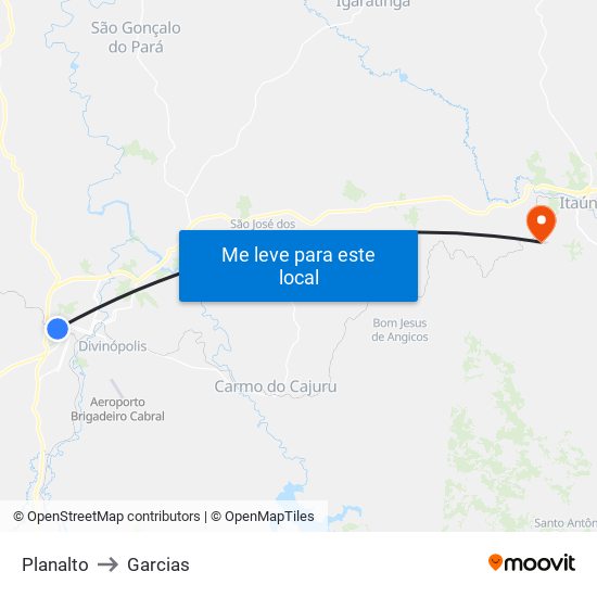 Planalto to Garcias map