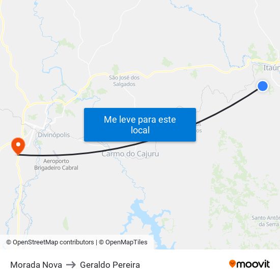 Morada Nova to Geraldo Pereira map