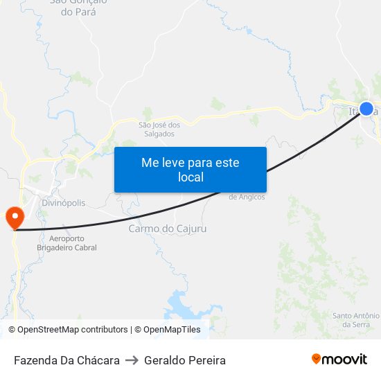 Fazenda Da Chácara to Geraldo Pereira map